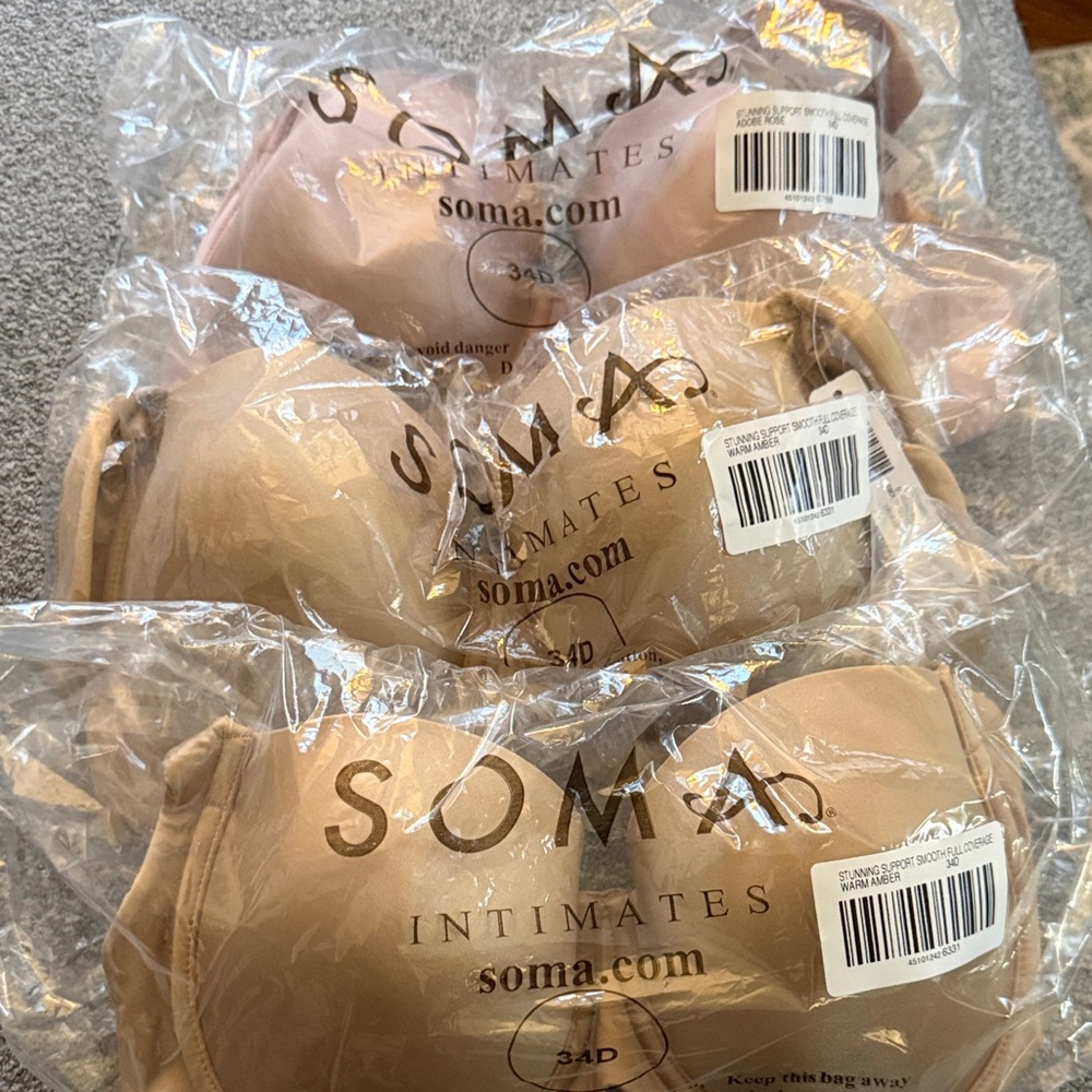 Soma Intimates Beige Bra Trio